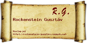 Rockenstein Gusztáv névjegykártya