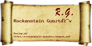 Rockenstein Gusztáv névjegykártya