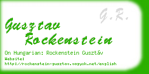 gusztav rockenstein business card
